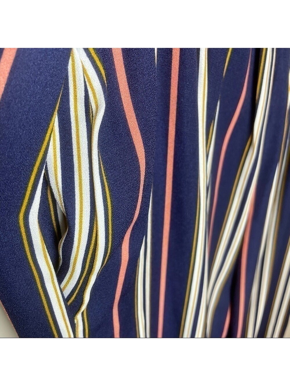 Xhilaration Womens Navy Blue Striped Wide Leg Cropped Jumpsuit Sleeveless Size S - Picture 8 of 13